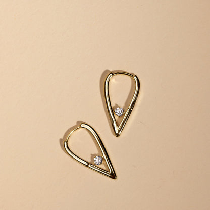 Diamond Drop Hoops